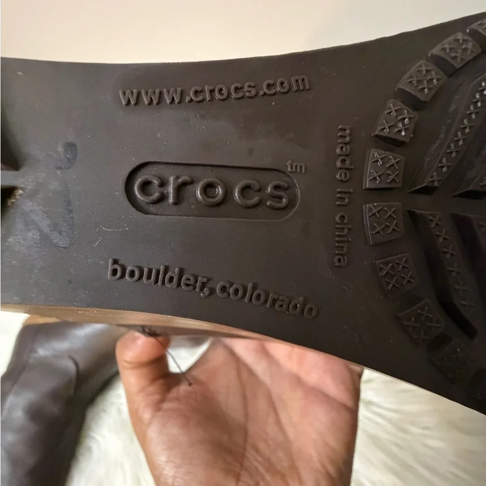 CROCS Brown Wedge Boots